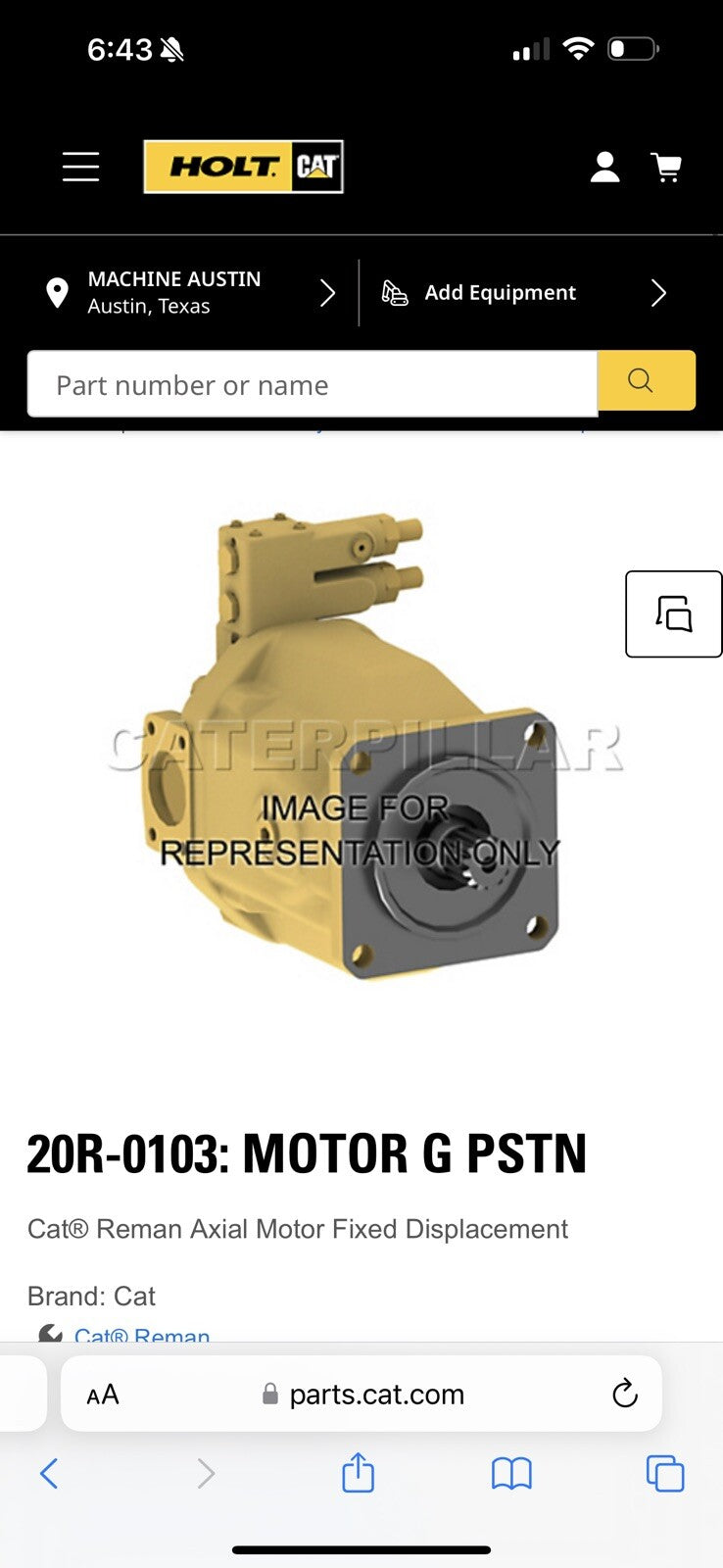 CAT 20R-0103 MOTOR G PSTN