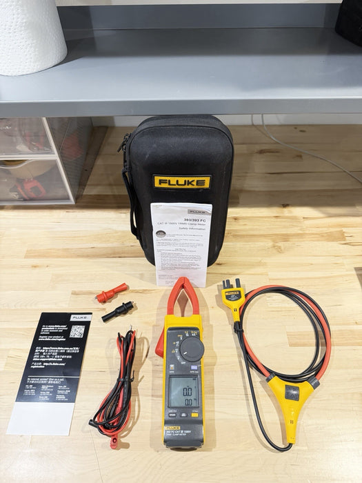 FLUKE 393 FC CAT III 1500V TRMS CLAMP METER WITH IFLEX PROBE & LEADS TESTED