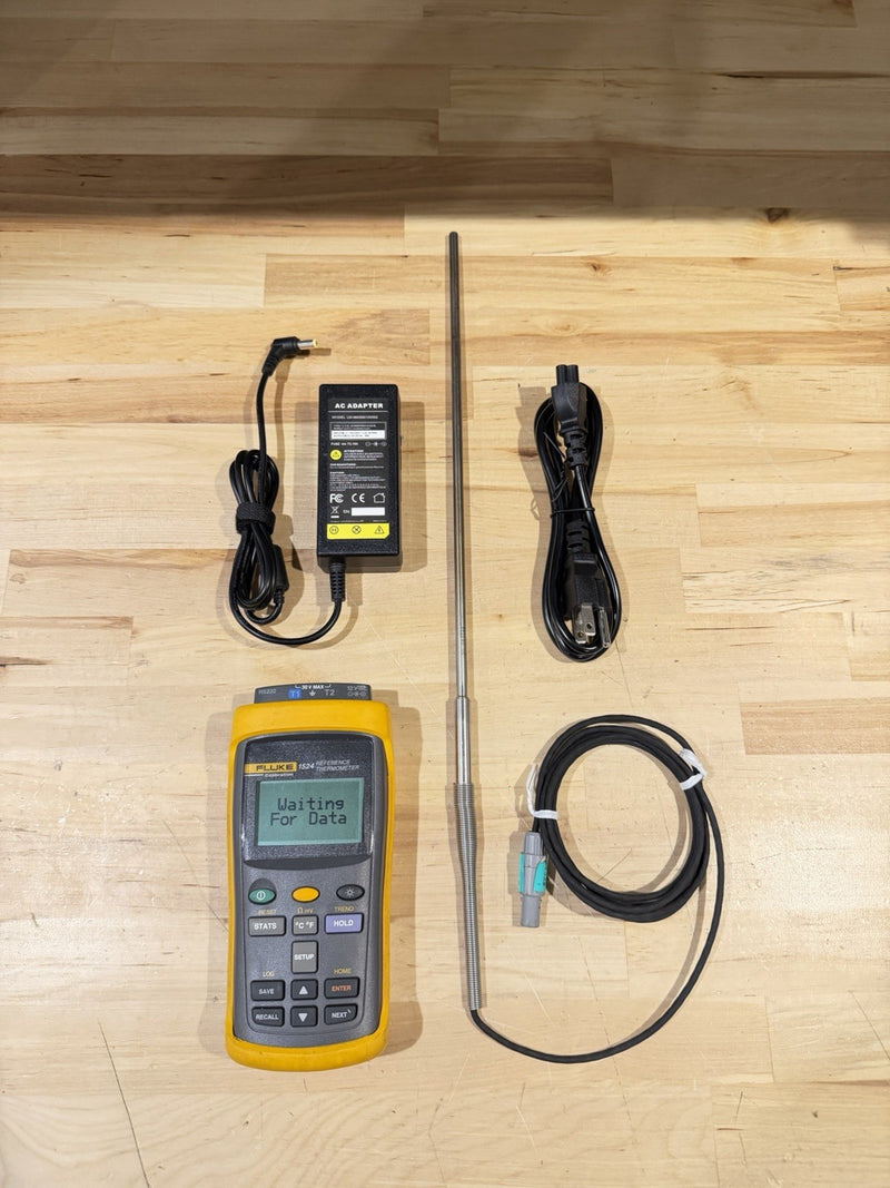 FLUKE 1524 REFERENCE THERMOMETER W/ PROBE 5627A (FREE SHIPPING) TESTED