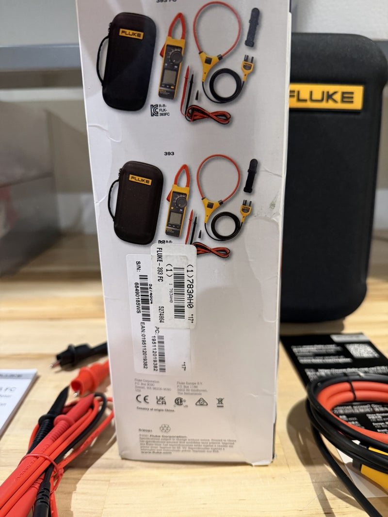FLUKE 393 FC CAT III 1500V TRMS CLAMP METER WITH IFLEX PROBE & LEADS