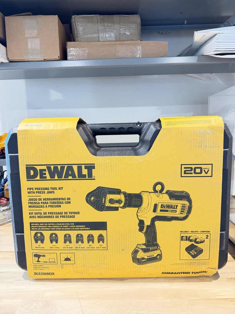 DEWALT DCE200M2K 20V MAX CORDLESS PRESS TOOL KIT & 6 JAWS