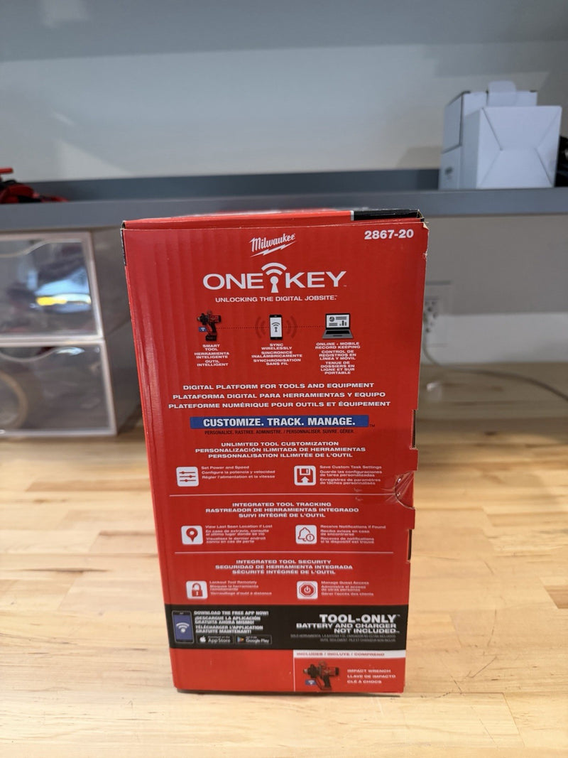 MILWAUKEE 2867-20 M18 FUEL 1" HIGH TORQUE IMPACT WRENCH WITHONE-KEY