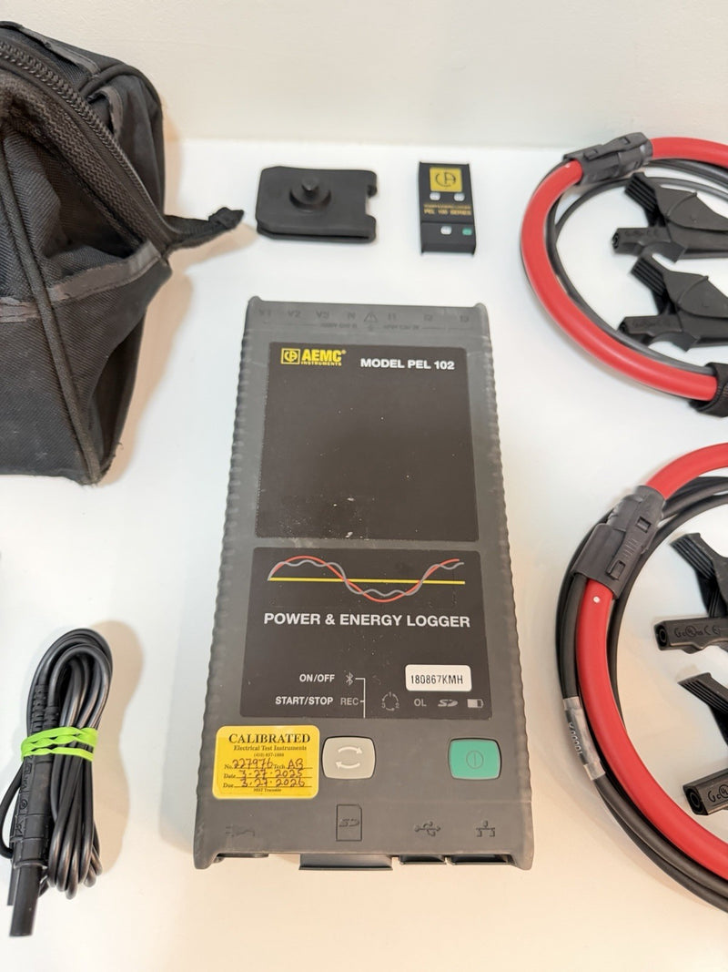 AEMC PEL 102 POWER &ENERGY LOGGER WITH PROBES & EXTRA ACCESSORIESCALIBRATED 2026