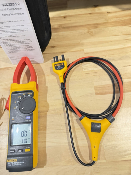 FLUKE 393 FC CAT III 1500V TRMS CLAMP METER WITH IFLEX PROBE & LEADS TESTED