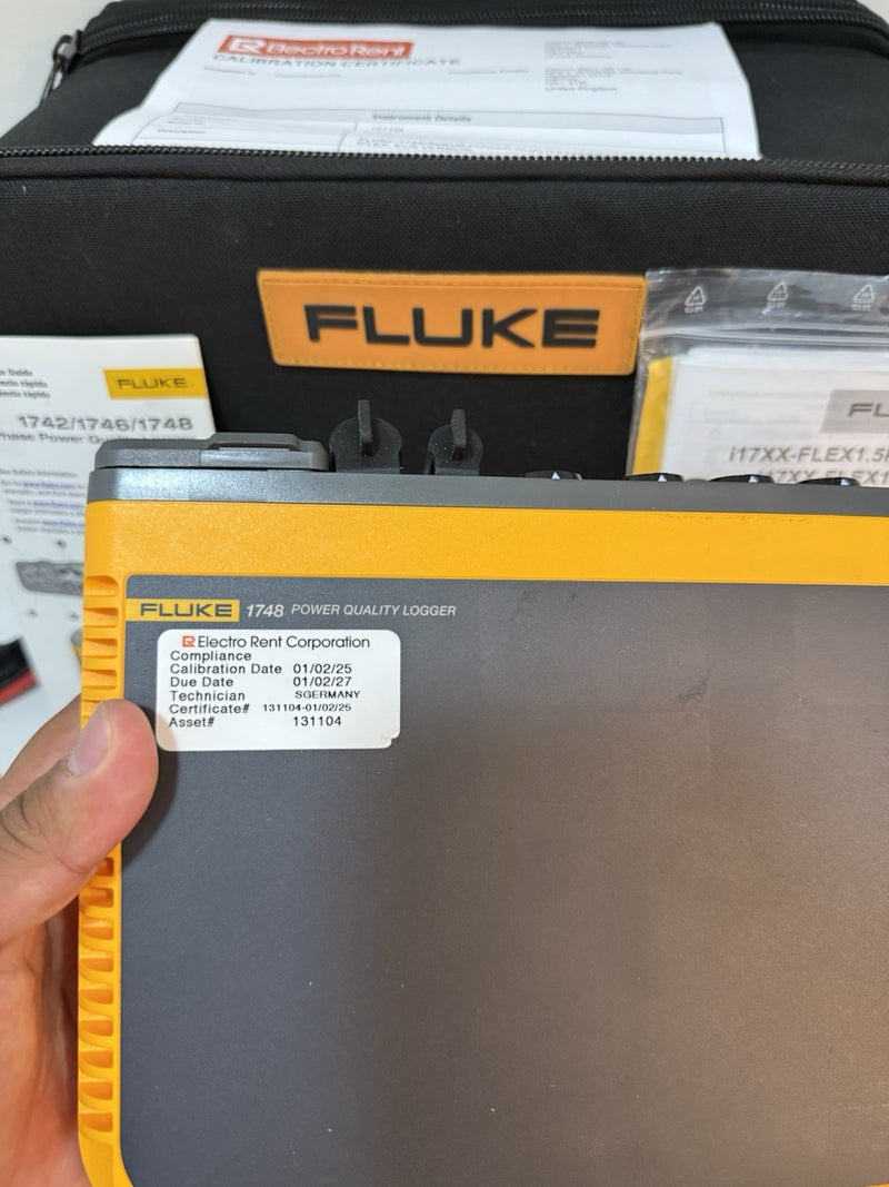 FLUKE 1748 3 PHASE POWER QUALITY LOGGER CALIBRATED 2027 TESTED