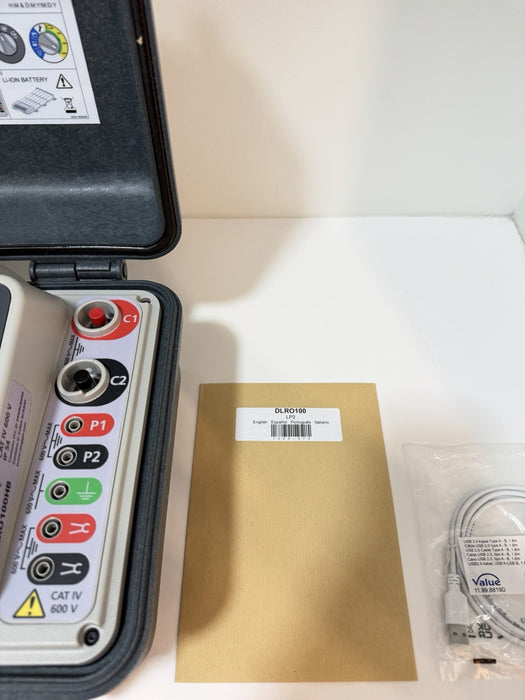 MEGGER DLRO100HB DIGITAL LOW RESISTANCE OHMMETER (NEW FACTORY SEALED) CAL 2025
