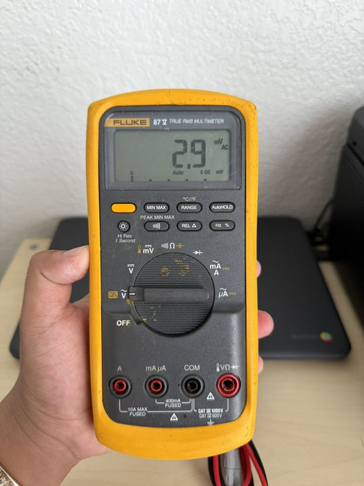 FLUKE 87V TRUE RMS MULTIMETER W /LEADS - FREE SHIPPING