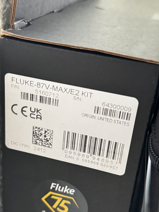Fluke 87V-MAX/E2 KIT Industrial True RMS Heavy Duty Mulitmeter (MFG 2024) NEW