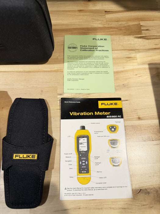FLUKE 805 FC VIBRATION METER W / ACCESSORIES  SHIPS FAST / FREE SHIPPING