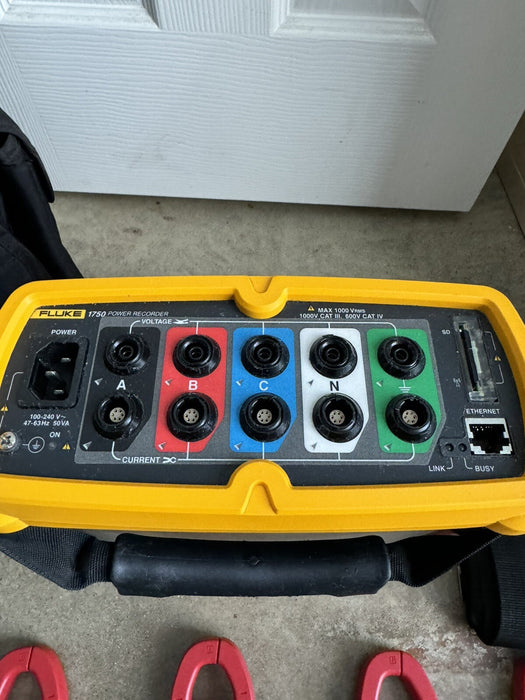 FLUKE 1750 3-PHASE POWER QUALITY RECORDER W / 4 3140R AC CLAMPS/FREE SHIPPING