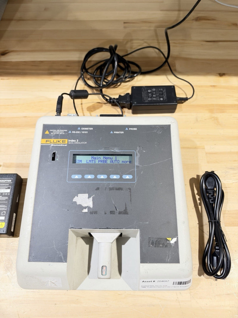 FLUKE INDEX 2 SPO2 SIMULATOR W/ ACCESSORIES (TESTED) SHIPS FREE