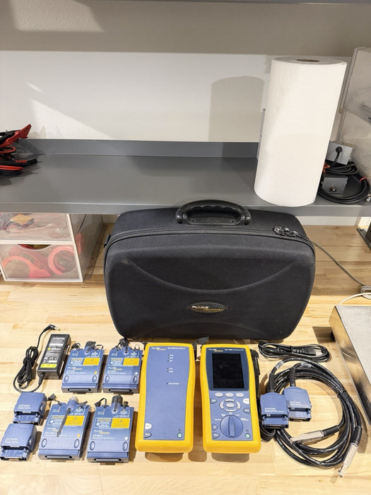FLUKE NETWORKS DTX-1800 CABLE ANALYZER W/DTX-SFM2 DTX-MFM2 DTX-PLA002 (TESTED)