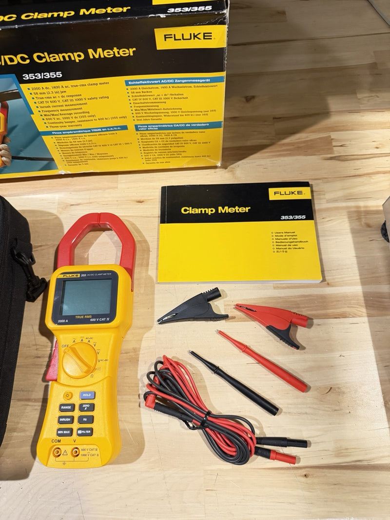 FLUKE 355 AC/DC CLAMP METER 2000A TESTED