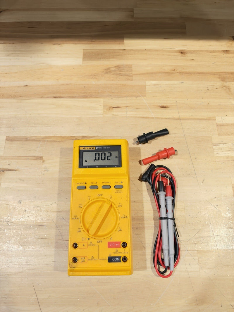 FLUKE 27 MULTIMETER W/ LEADS & CLIPS (TESTED) SHIPS FAST