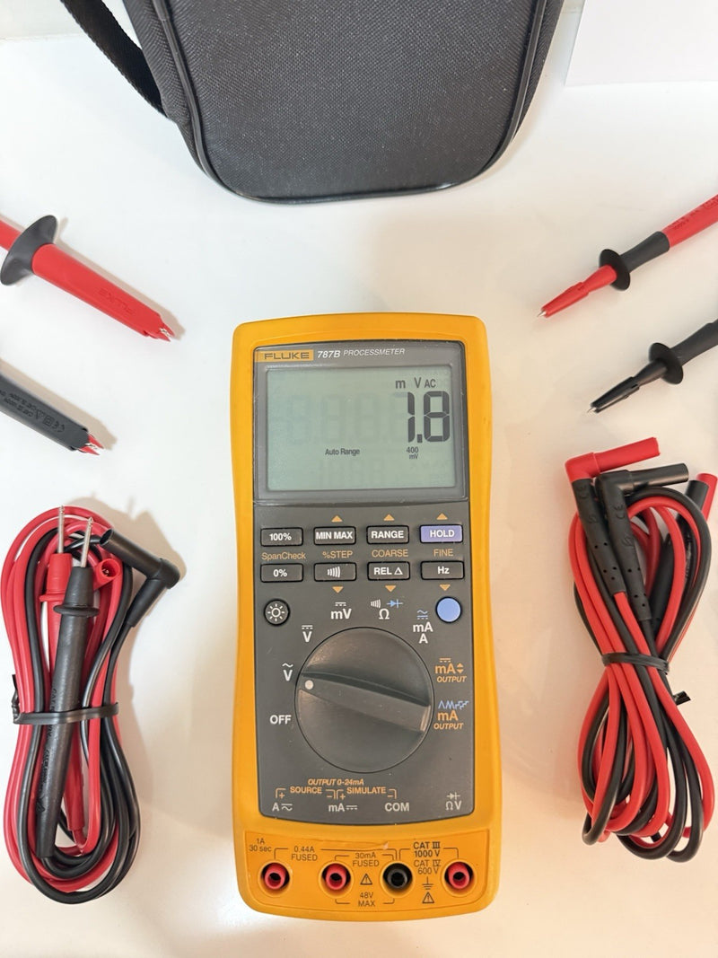 FLUKE 787B PROCESSMETER WITH ACCESSORIES & BAG TESTED