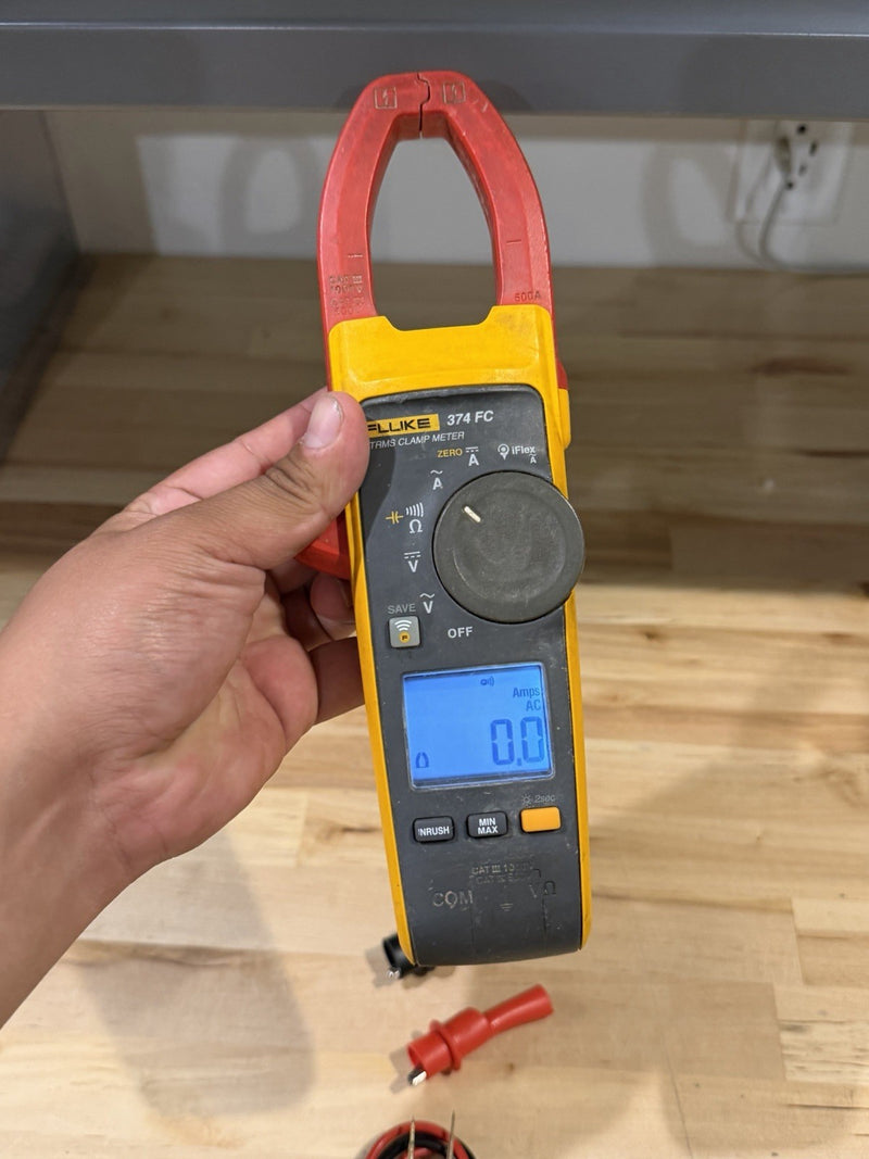 FLUKE 374 FC TRMS CLAMP METER WITH LEADS & CLIPS TESTED