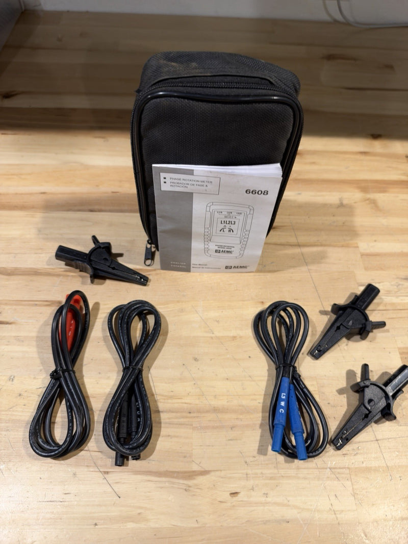 AEMC 6608 Phase Sequence Tester Digital, 40 to 850V AC, 15 Hz to 400 Hz, CAT III
