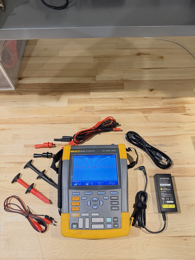 FLUKE 190-202 SCOPEMETER 2.5GS/S 2CHANNEL 200MHZ OSCILLOSCOPE TESTED