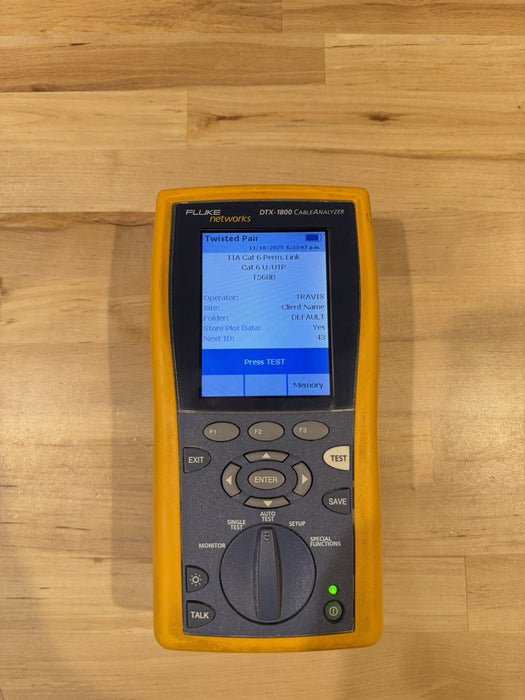 FLUKE NETWORKS DTX-1800 MAINFRAME ONLY TESTED