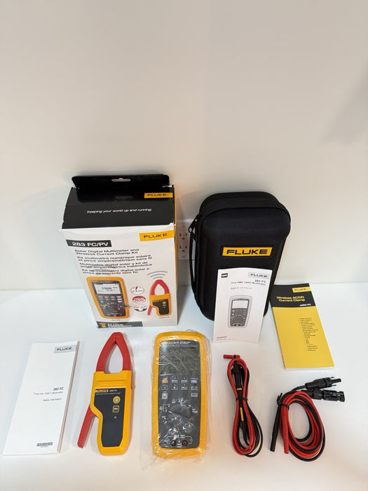 FLUKE 283 FC/PV SOLAR DIGITAL MULTIMETER & WIRELESS CURRENT CLAMP NEW MFD-2025