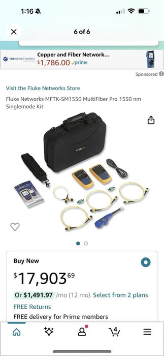 FLUKE NETWORKS MFTK-SM1550 MULTIFIBER PRO 1550 NM SINGLEMODE KIT
