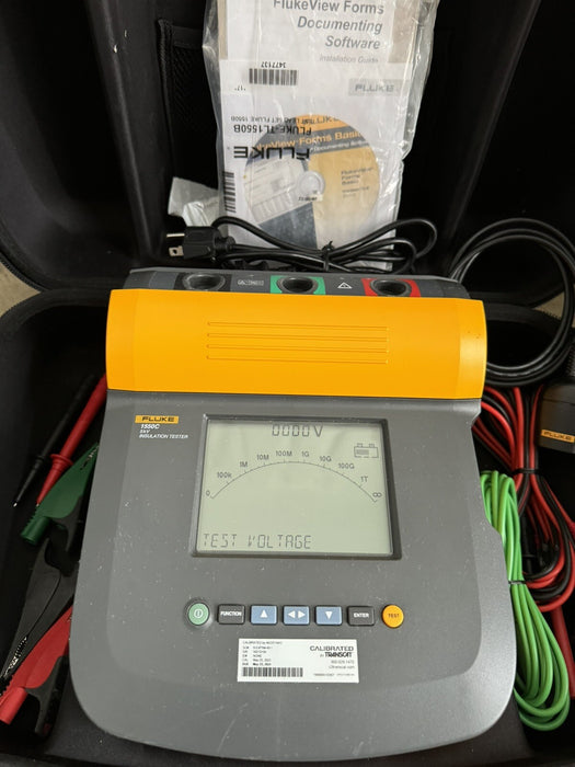 FLUKE 1550C 5KV INSULATION TESTER W CASE & LEADS /CALIBRATED 2024