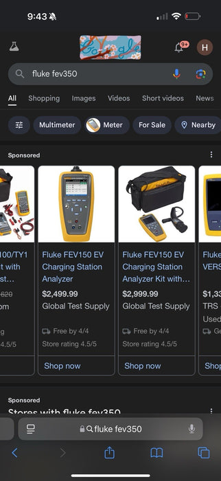 FLUKE FEV150/EV CHARGING STATION TEST ANALYZER NEW