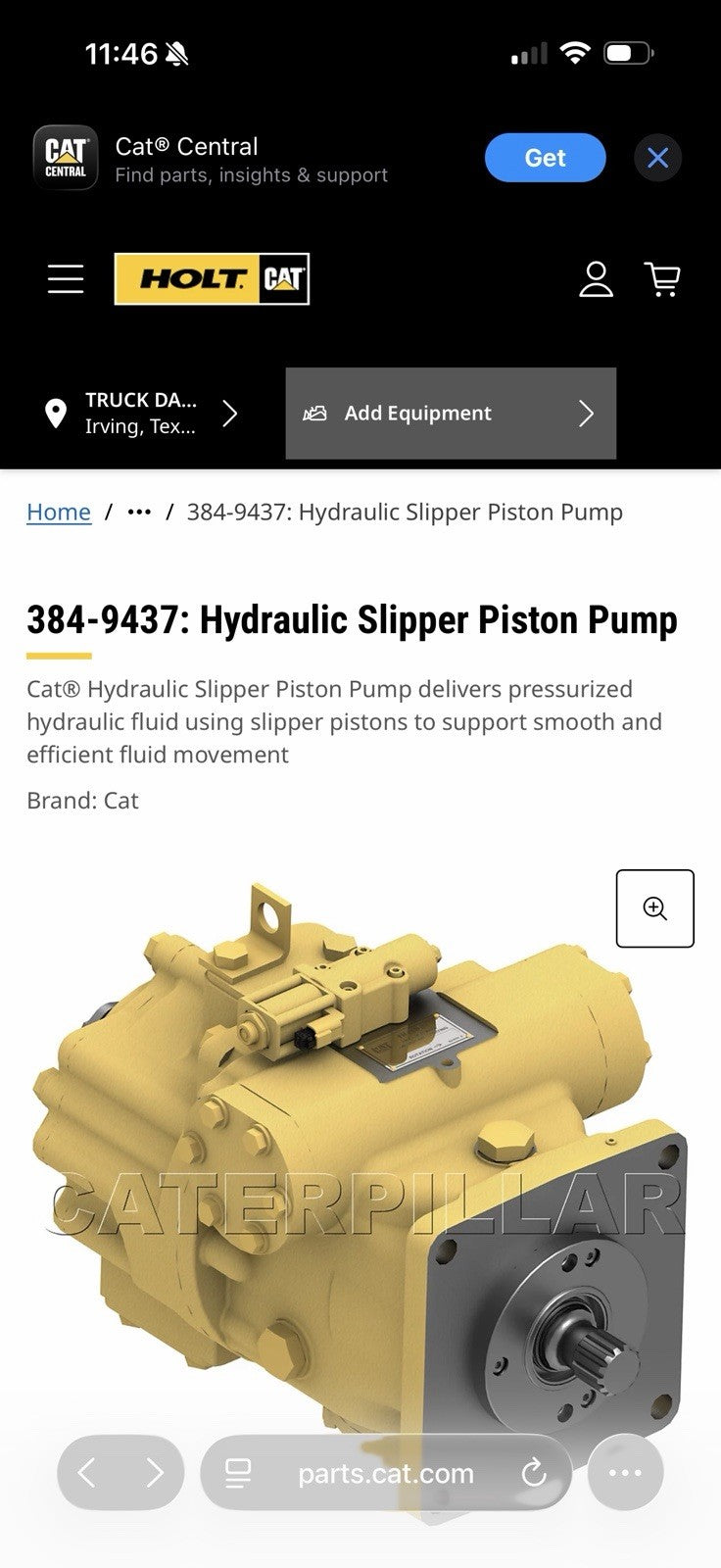 CAT 384-9437 HYDRAULIC SLIPPER PISTON PUMP