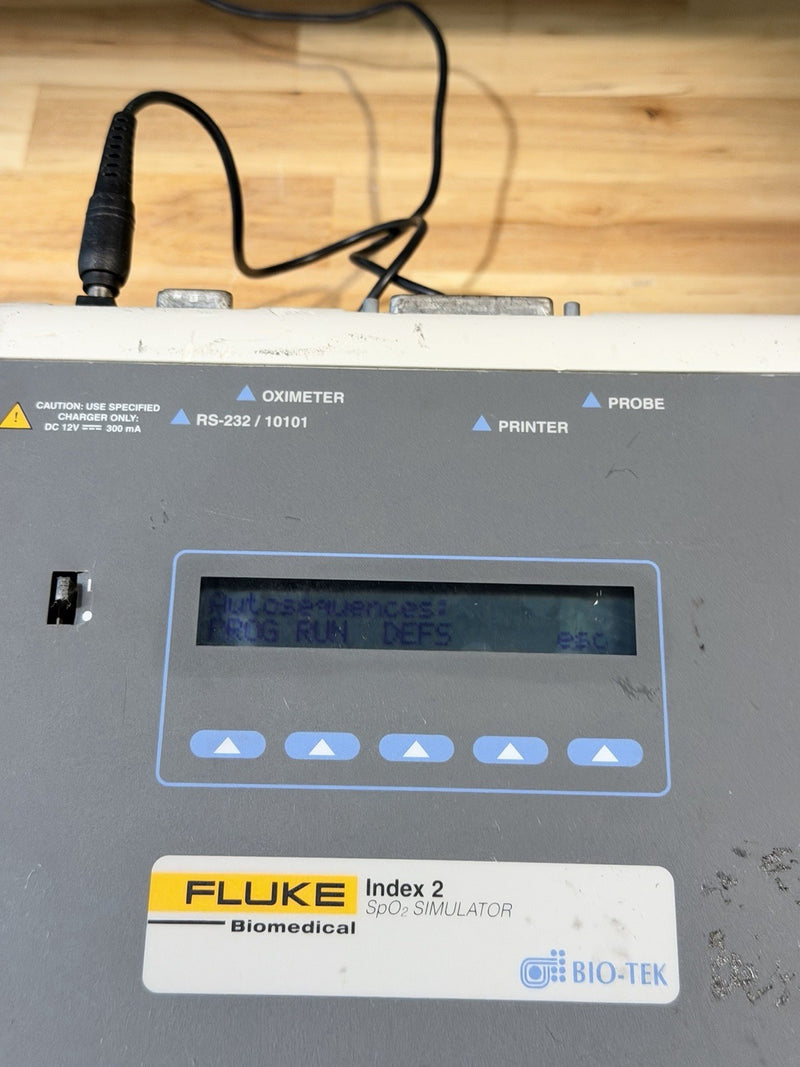 FLUKE BIOMEDICAL INDEX 2 SPO2 SIMULATOR & CHARGER