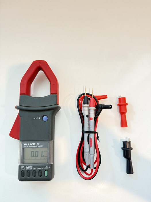 FLUKE 33 TRUE RMS CLAMPS METER WITH LEADS & CLIPS TESTED