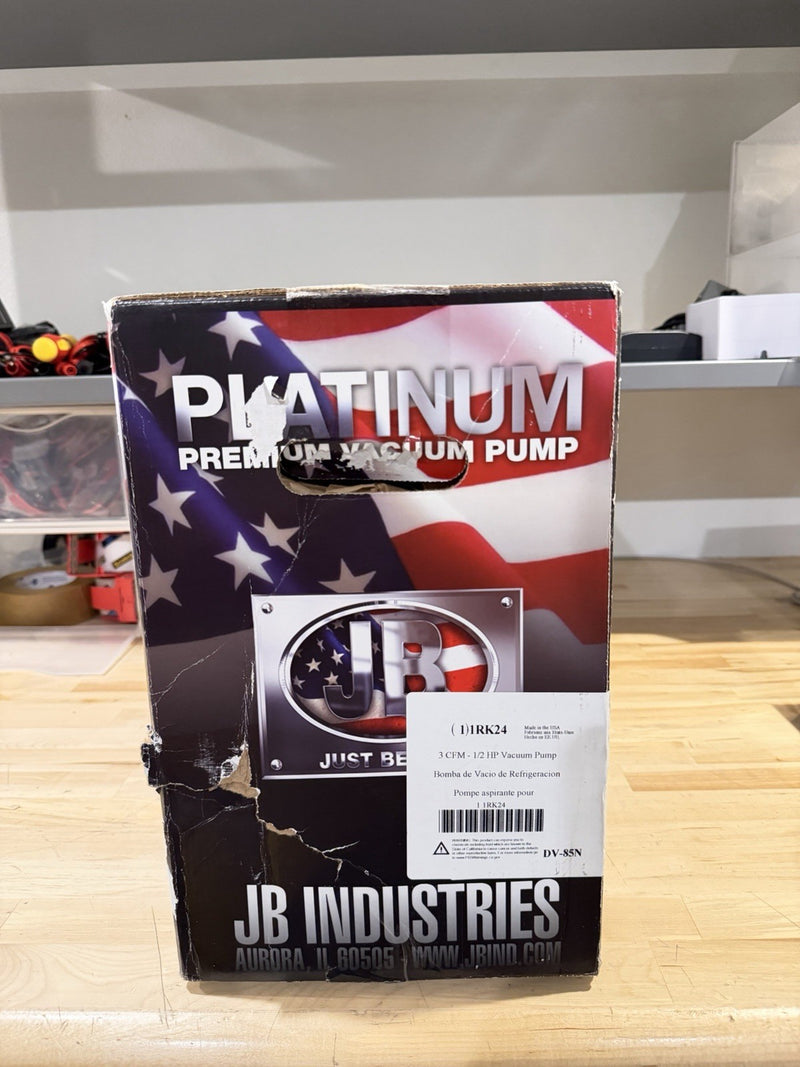 JB INDUSTRIES DV-85N VACUMM PUMP 3 CFM 15 MICRON 120V AC 1RK24 (NEW SEALED)