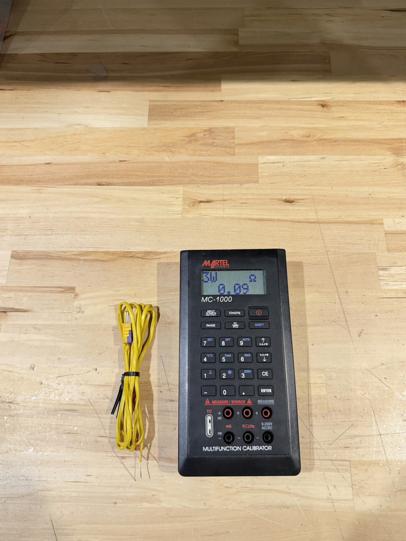 MARTEL ELECTRONICS MC-1000 PROCESS CALIBRATOR W/PROBE (TESTED)