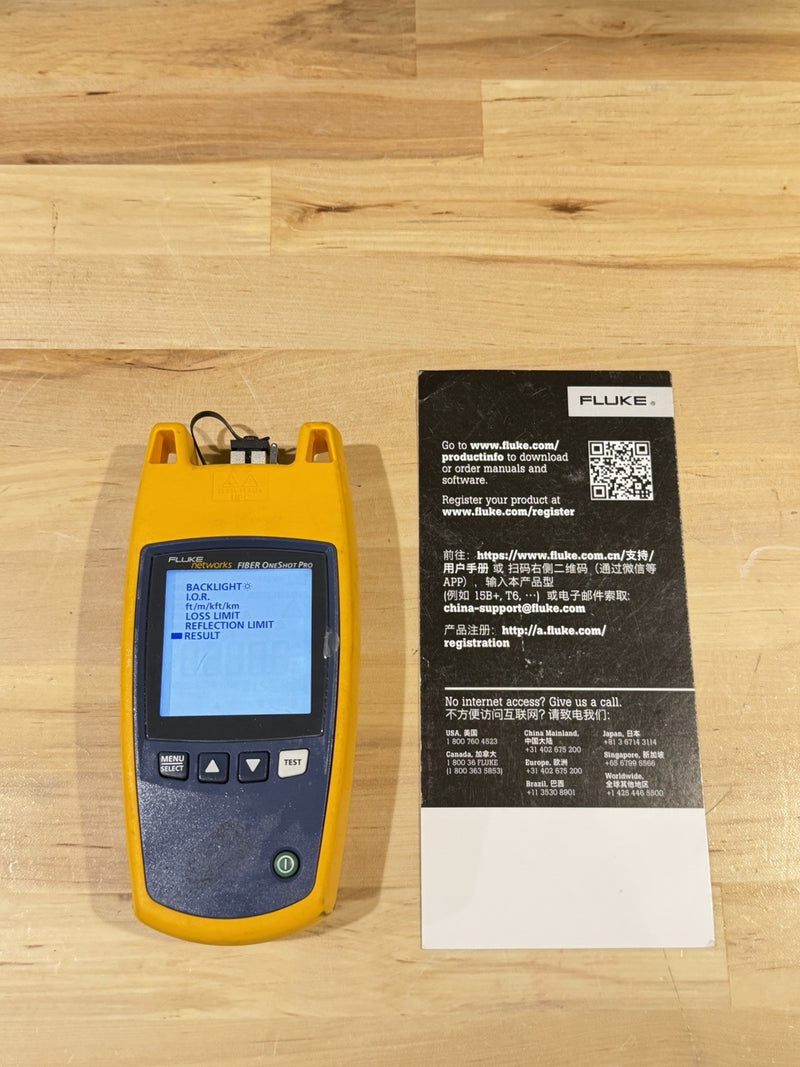 FLUKE NETWORKS FIBER ONESHOT PRO SINGLEMODE TESTER