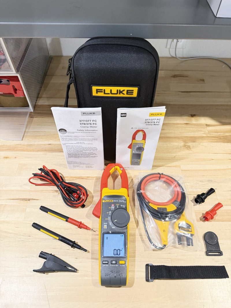 FLUKE 378 FC NON-CONTACR VOLTAGE CLAMP METER W/ LEADS & CASE - SHIPS FAST