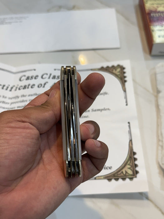 CASE 5039 FIVE BLADE SOWBELLY KNIFE PEARL1993 1 OF 10 & CERTIFICATE RARE