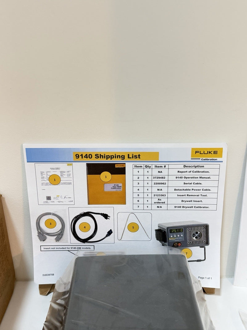 FLUKE 9140-C-156 DRY-WELL CALIBRATOR KIT CAL DATE 20252026